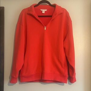 Athleta Coral Quarter-Zip Sweatshirt